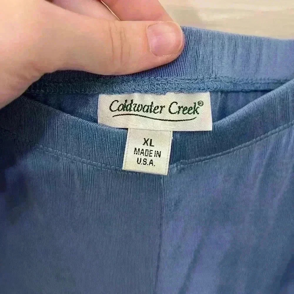NWT Coldwater Creek baby blue vacation fluid knit straight leg pants size xl - Picture 6 of 7